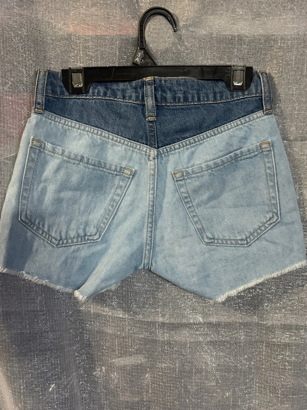 GAP Two-Tone Light and Dark Blue Denim Low-Rise Shorts